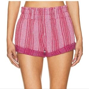 Free People Solar Flare Baja Striped Short in Red And Lilac Combo XS